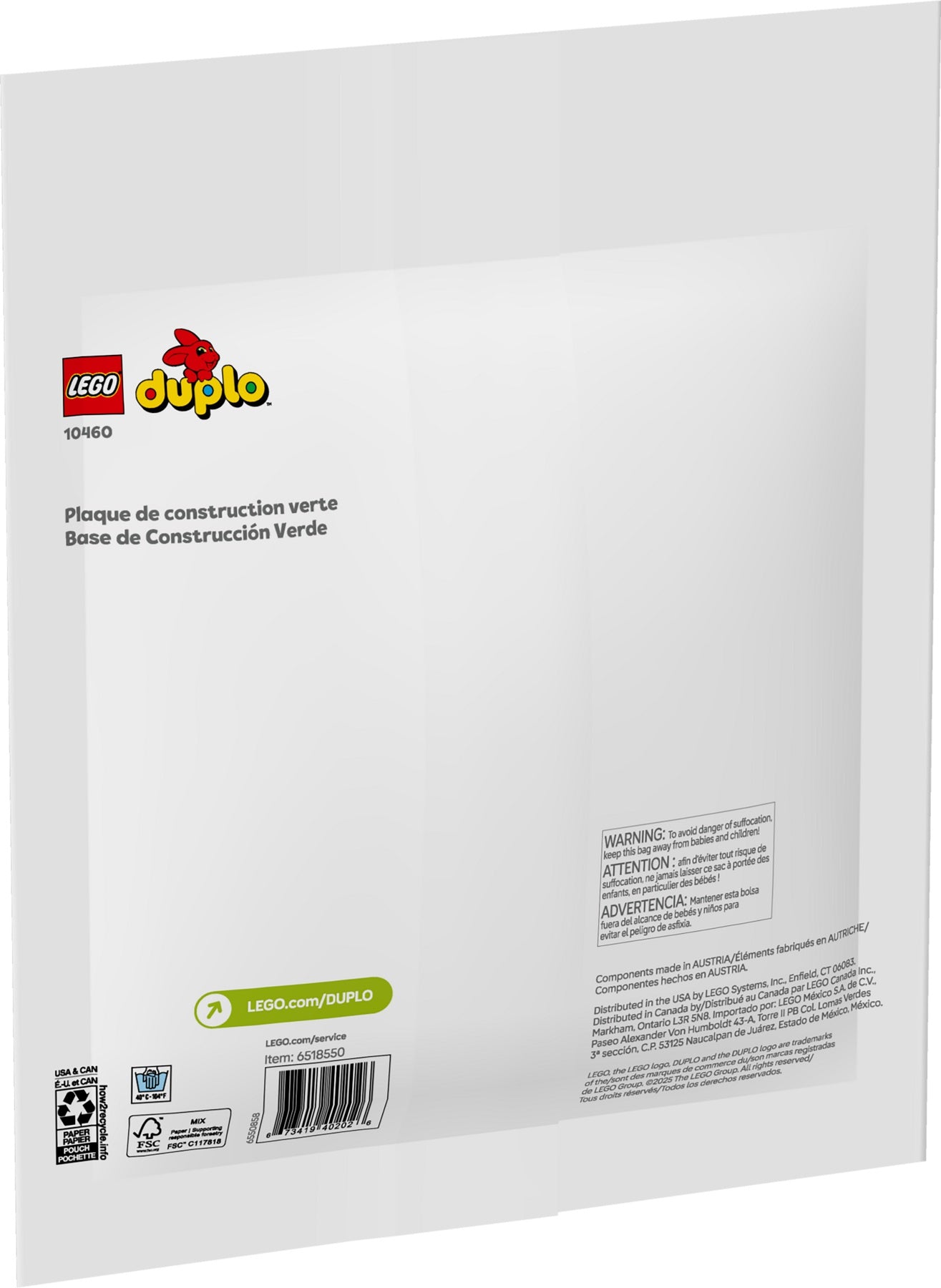 LEGO DUPLO Classic Green Building Plate (10460)