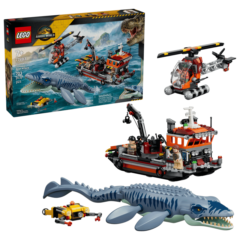 LEGO Jurassic World Mosasaurus Dinosaur Boat Attack (77983)