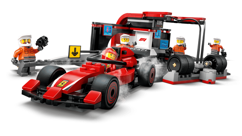 LEGO City F1 Pit Stop & Pit Crew with Ferrari Car Set (60443)