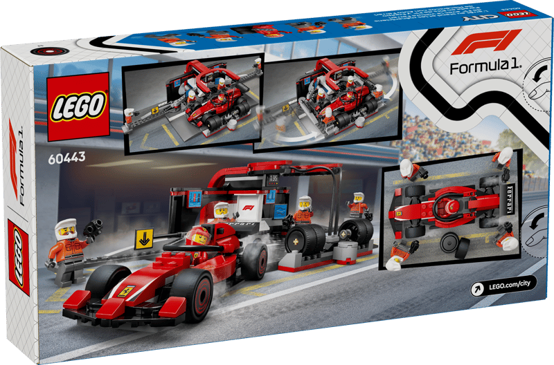 LEGO City F1 Pit Stop & Pit Crew with Ferrari Car Set (60443)