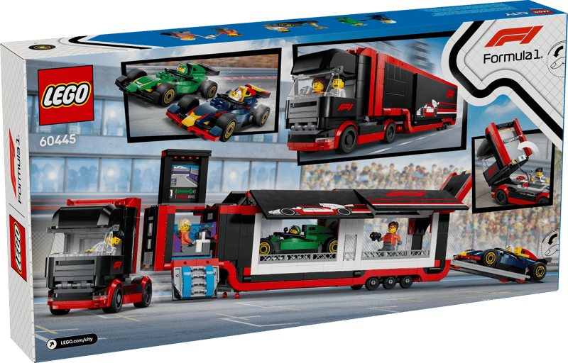 LEGO City F1 Truck with RB20 & AMR24 F1 Cars (60445)