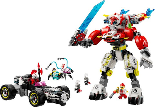 LEGO DreamZzz Cooper's Tiger Mech and Zero's Hot Rod Car (71497)