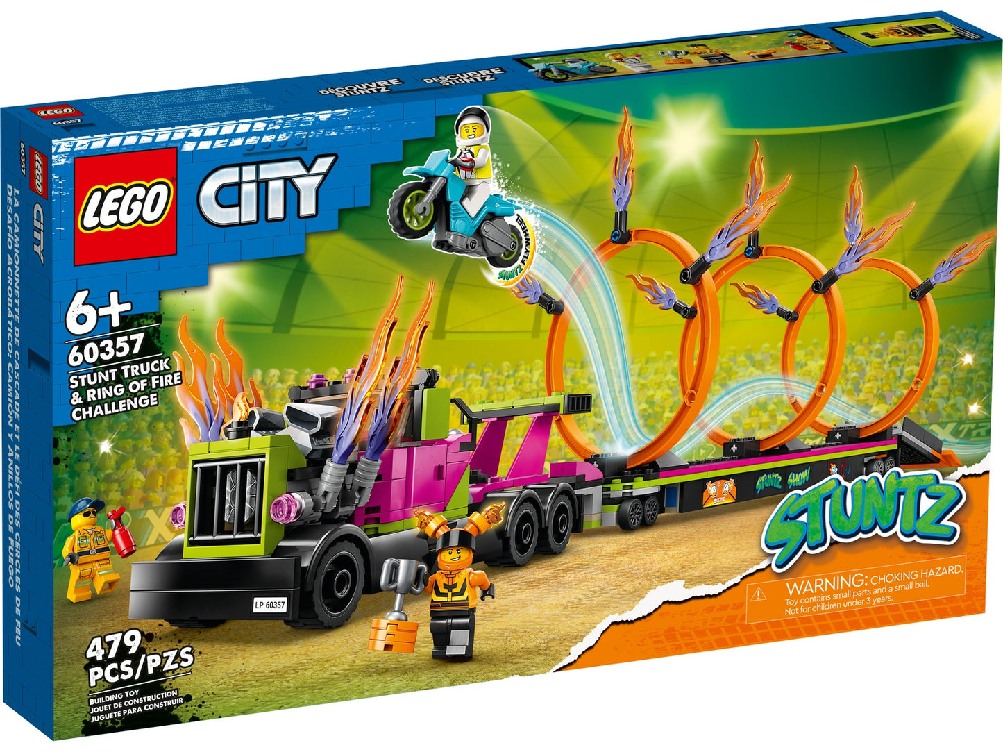 LEGO City Stuntz Stunt Truck and Ring of Fire Challenge (60357)