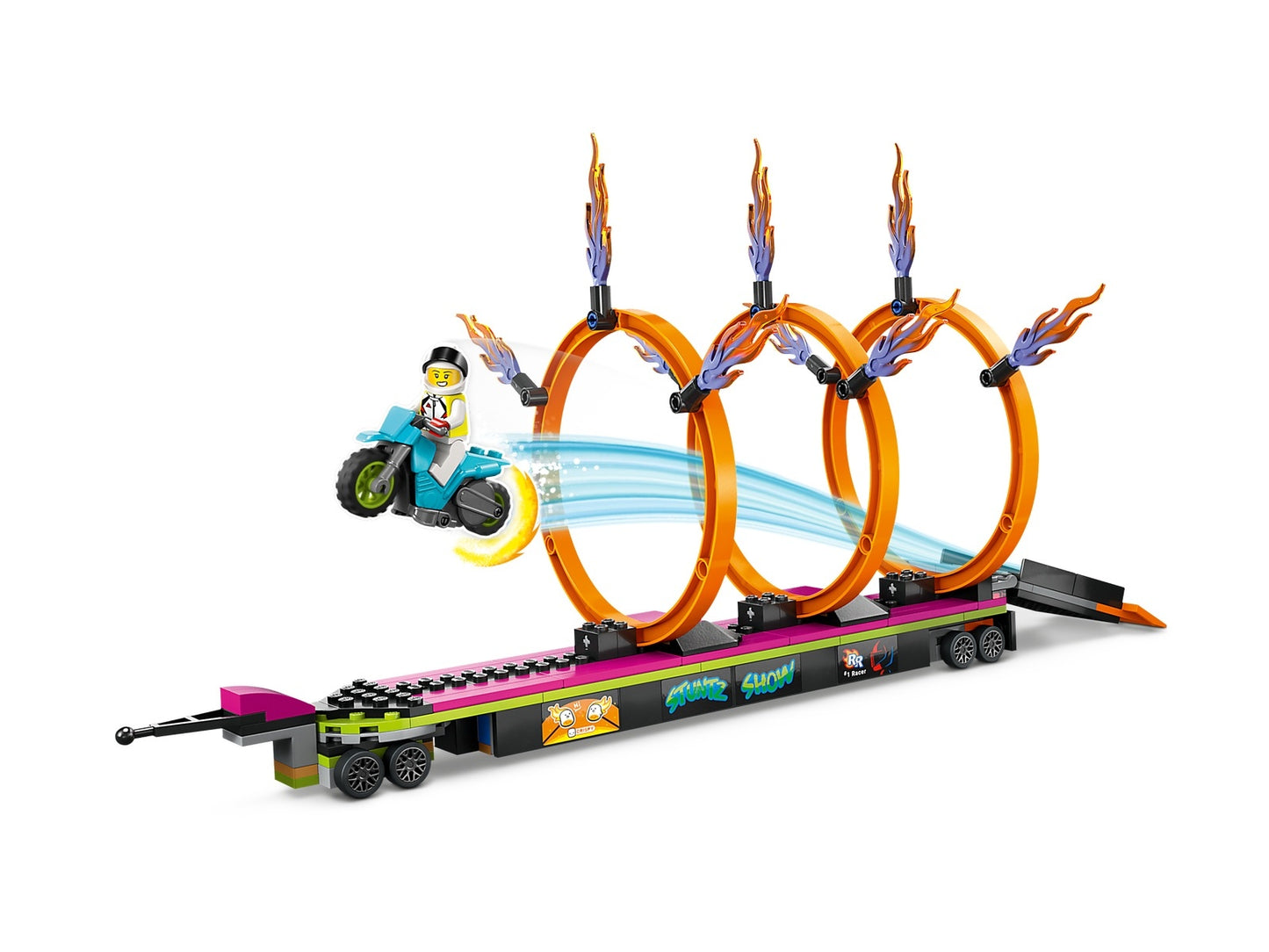 LEGO City Stuntz Stunt Truck and Ring of Fire Challenge (60357)