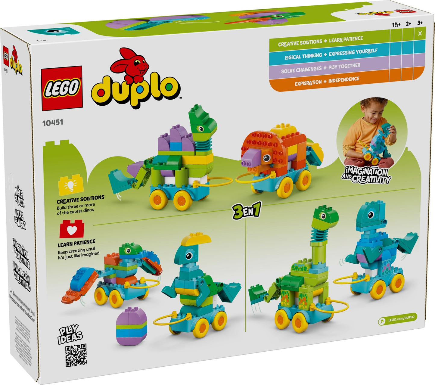 LEGO DUPLO 3 in 1 Dinosaurs on Wheels (10451)