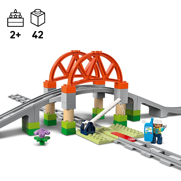 LEGO DUPLO Town Train Bridge and Tracks Expansion Set (10426)