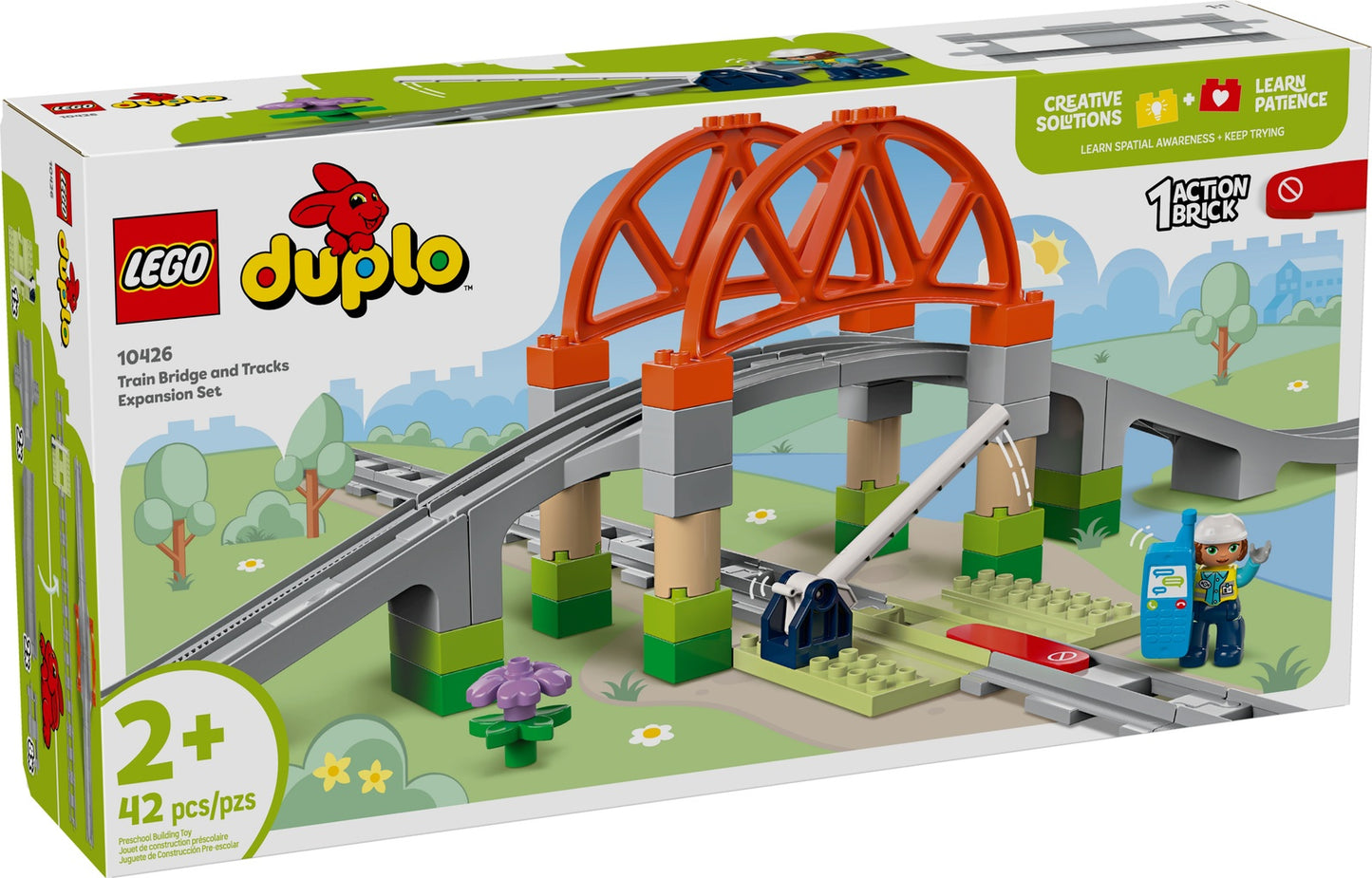LEGO DUPLO Town Train Bridge and Tracks Expansion Set (10426)
