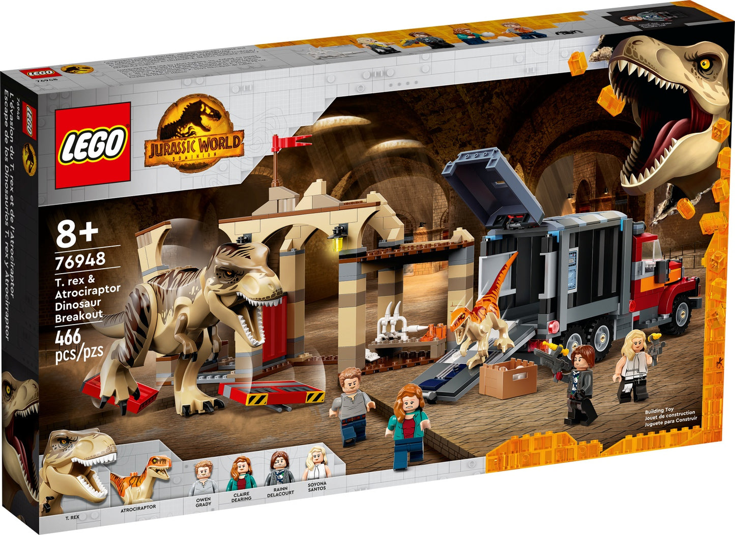 LEGO Jurassic World T. rex and Atrociraptor Dinosaur Breakout (76948)