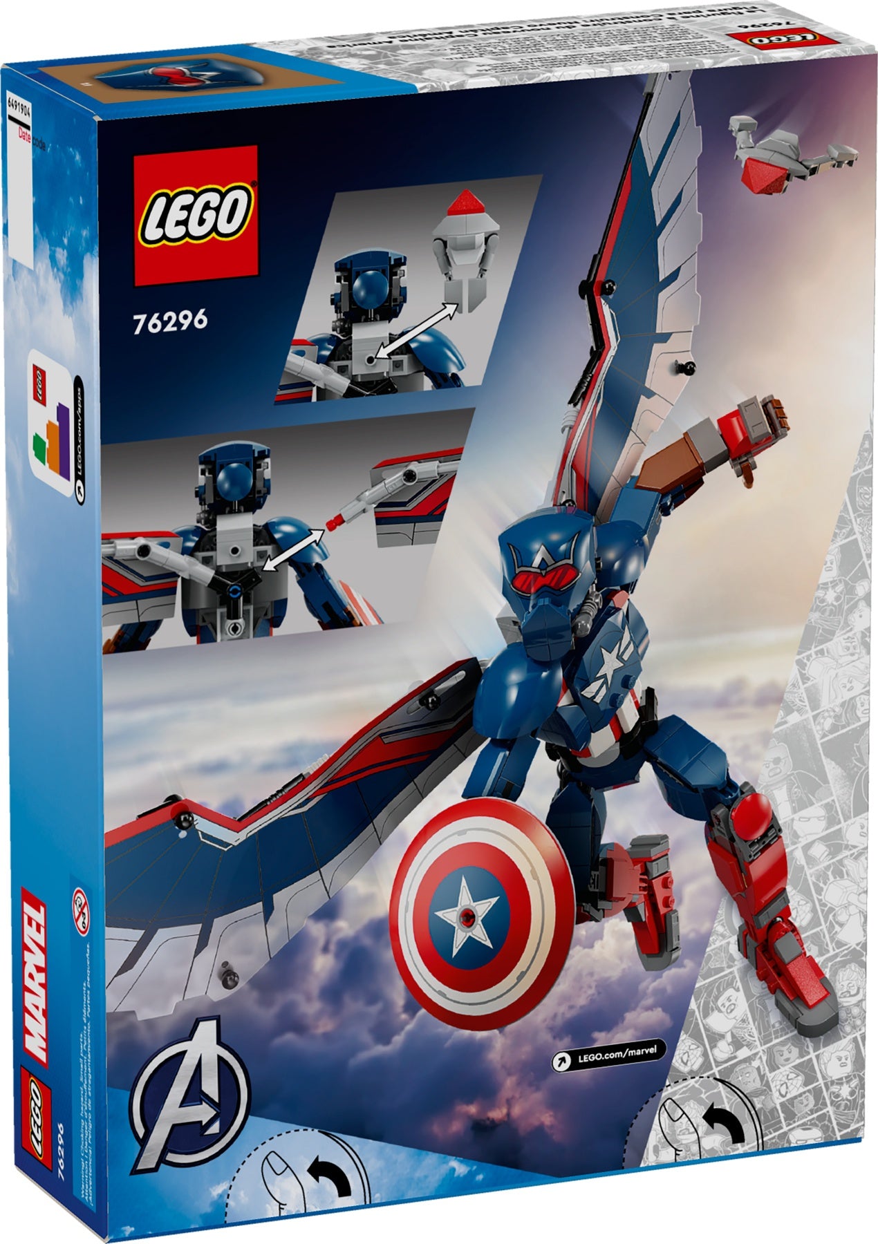 LEGO Marvel Sam Wilson Captain America Buildable Figure (76296)