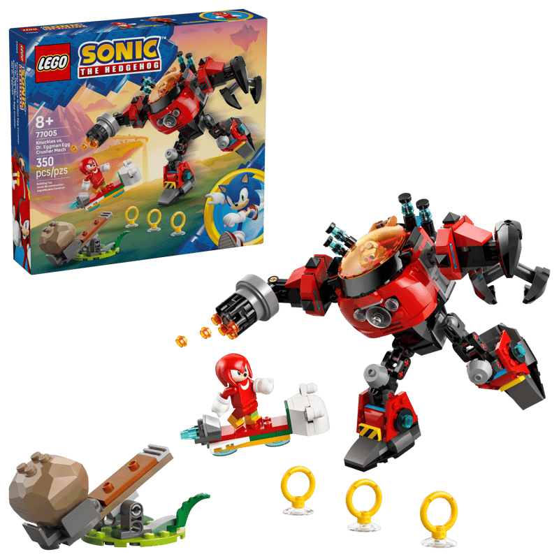 LEGO Sonic Knuckles vs. Dr. Eggman Egg Crusher Mech (77005)