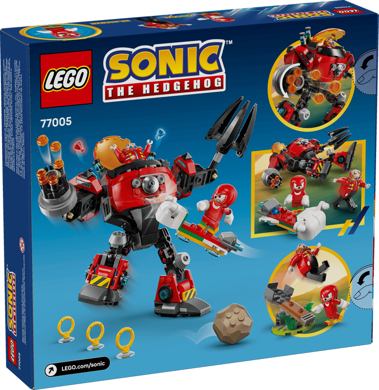 LEGO Sonic Knuckles vs. Dr. Eggman Egg Crusher Mech (77005)